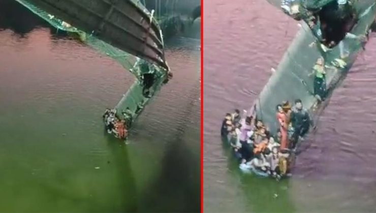 Hindistan’da büyük facia! Yüzlerce kişinin üzerinde bulunduğu köprü çöktü: En az 81 ölü