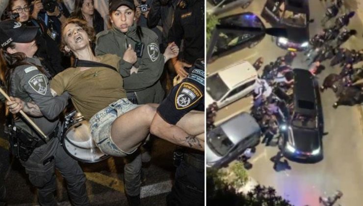 İsrail’de protestocular sokaklara döküldü! Başbakan Netanyahu’nun eşi kuaförde mahsur kaldı